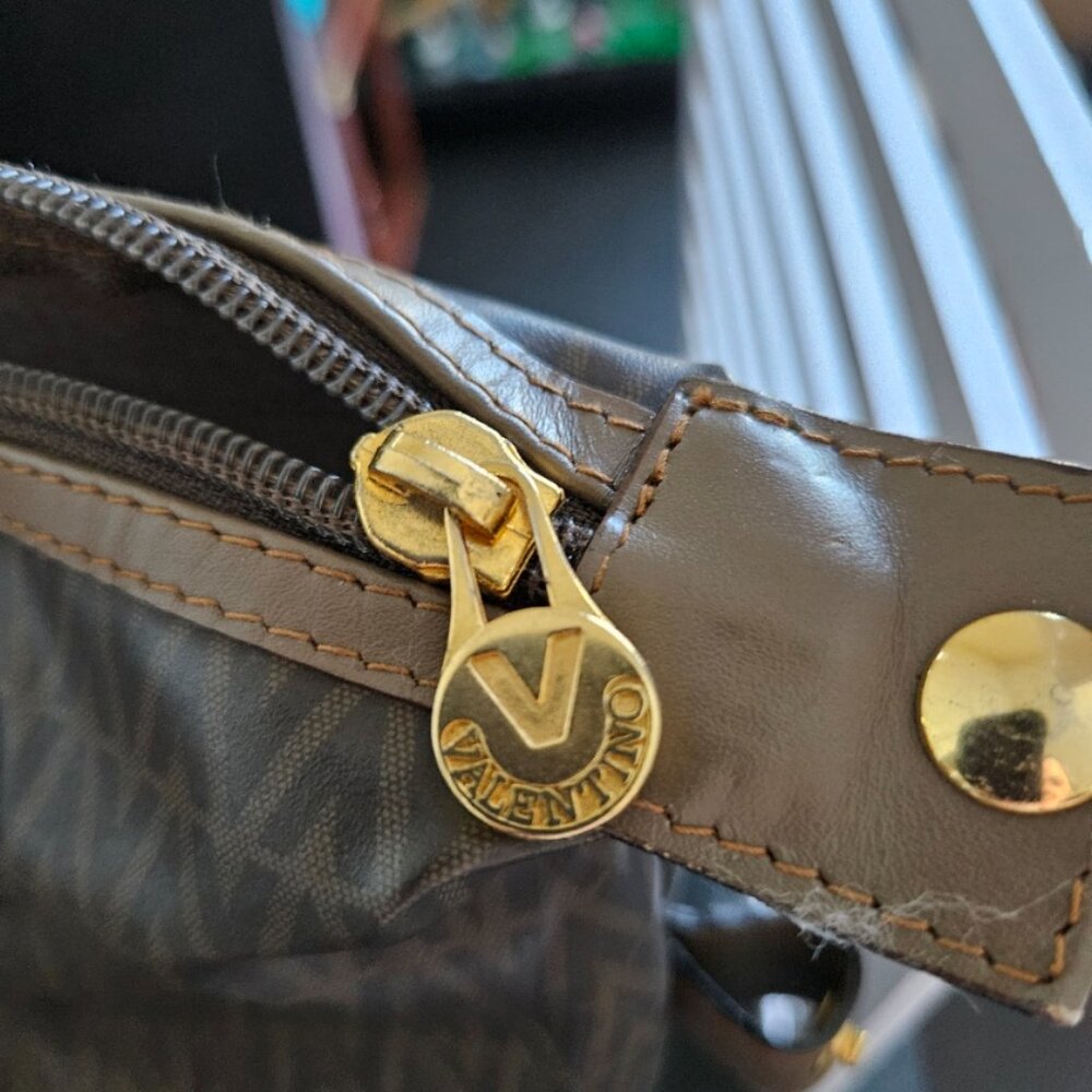 Mario Valentino V Monogram Coated Canvas Boston Bag - Picture 4 of 7